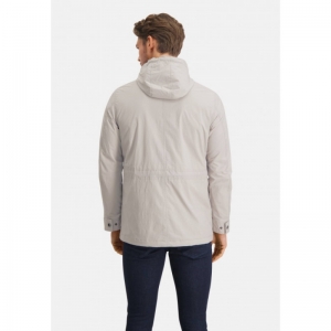 Lichte outdoor jas met kap 9100 lichtgrijs