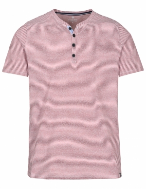Henley T deep coral