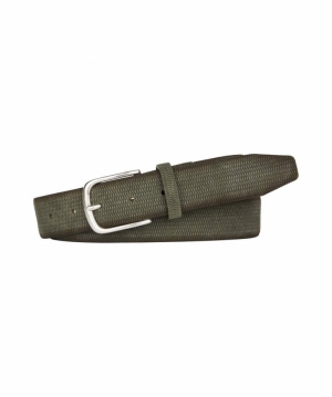 Green suede leather belt Green