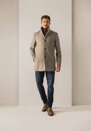 Coat plain uni 1600 beige uni