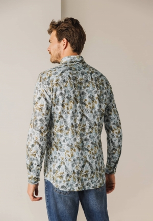 Rozenbottelprint 1155 wit petrol