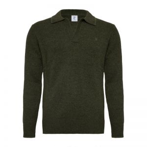 Johnny collar knitted 070-Dark green