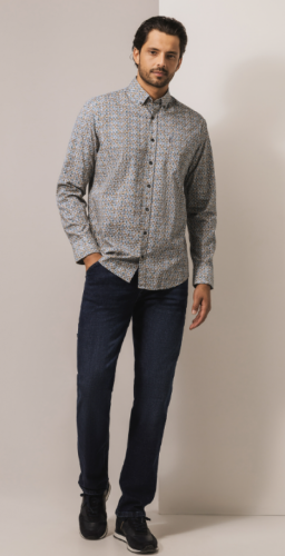 Katoen stretch 1484 kit cognac