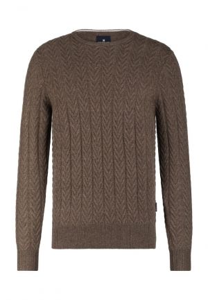 Met geribte v-breid 8800 bruin uni
