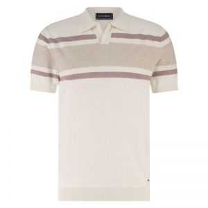 AVAN knitted polo SS stripe 1002 Off White