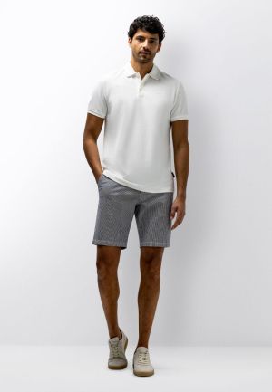 Seersucker 5811 marine wit