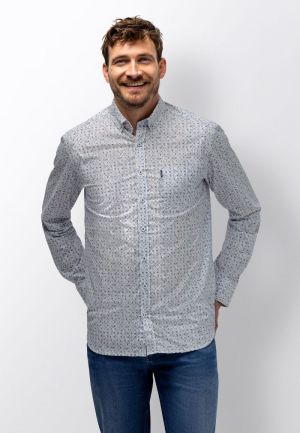Print poplin BD+borstzak 5316 middenblau