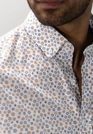 Print poplin BD+borstzak 5314 middenblau