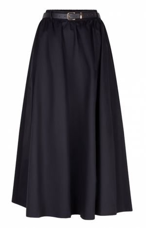 Skirt long poplin pockets popl Black