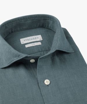 Shirt cutaway Grey blue