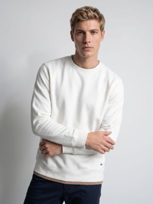 Sweatshirt met contrast inzet latte
