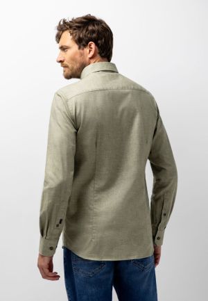 Plain Twill Brushed ButtonDown 3711 mosgroen w