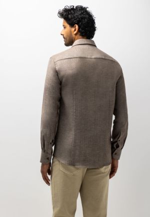 Tweezijdig Button down 8991 donkerbrui