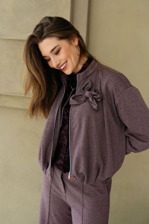 Cora herringbone Deep plum multi